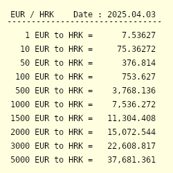 1 euro  EURO HR